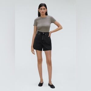 Everlane Storm Black A-line Denim Shorts - NWT